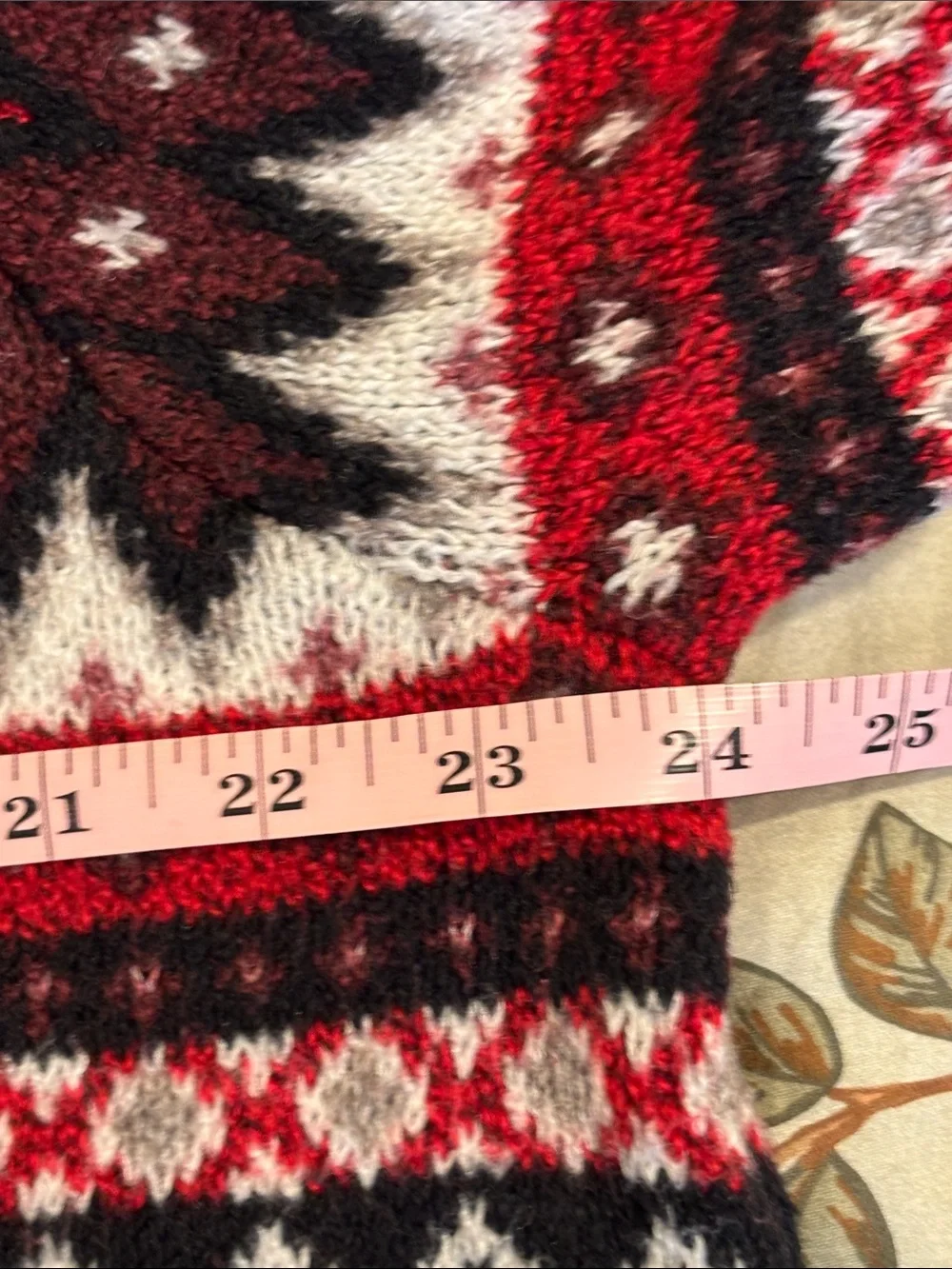 Old Navy Men's Fair Isle Crewneck Sweater - Burgundy, Red & Cream